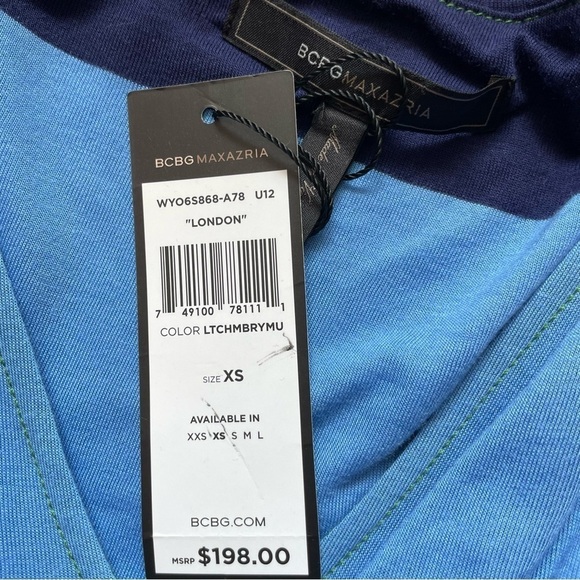 BCBGMaxazria Blue & Green Striped London Maxi Dress - Picture 4 of 4